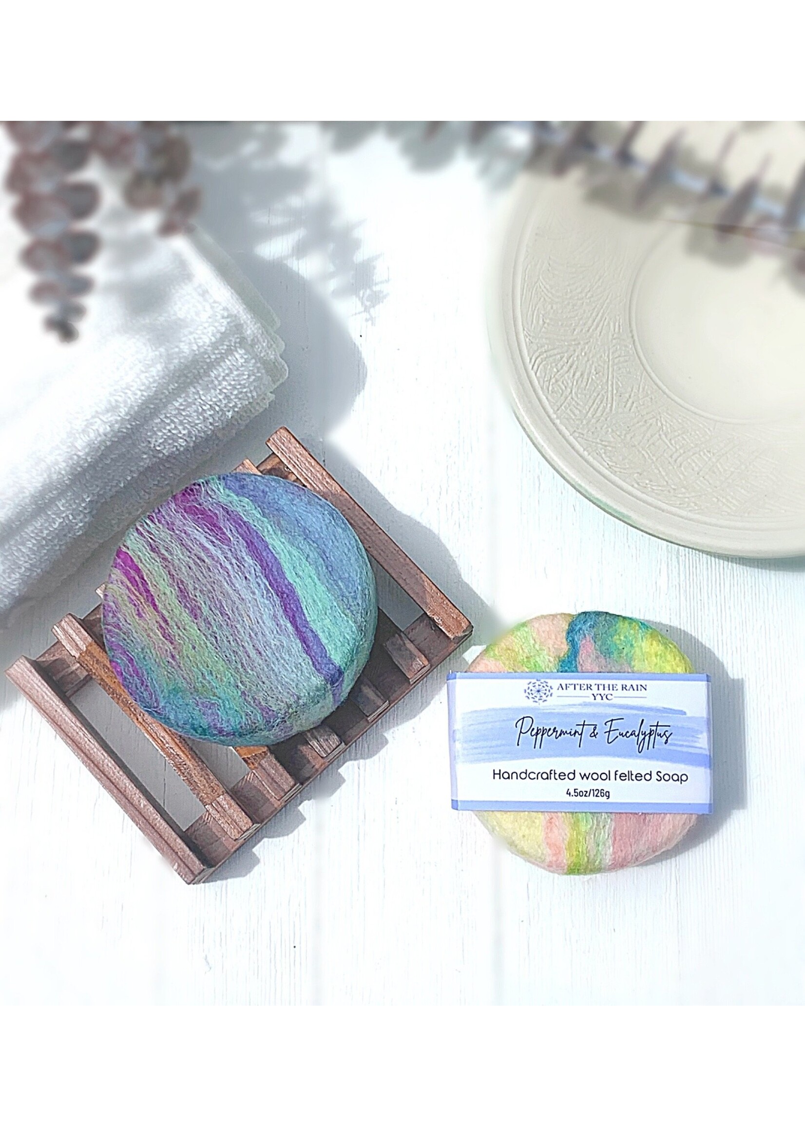 Tag Felted Body Cleansing Bar Soap - Peppermint & Eucalyptus - Soap