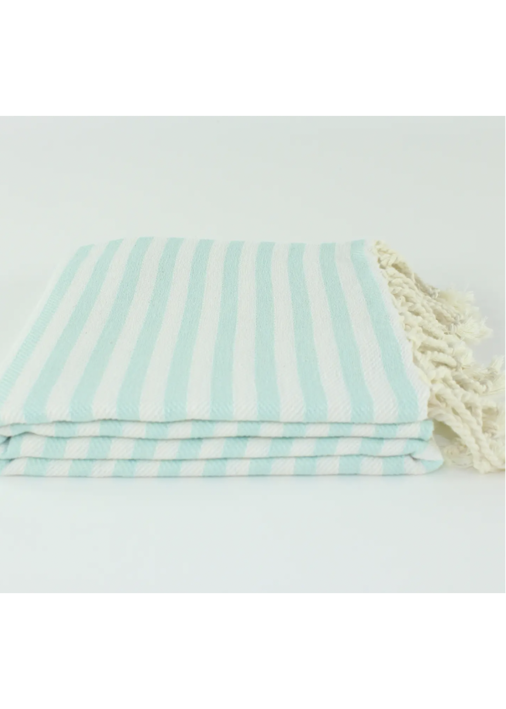 Turkish Linens & Towels Turkish Towel Striped Peshtemal  - Light Turquoise