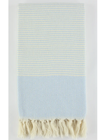 Turkish Linens & Towels Turkish Cotton Towel -  Striped Diamond Light Blue