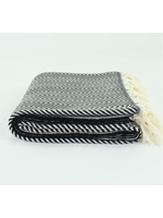 Turkish Linens & Towels Turkish Cotton Towel -  Herringbone Black