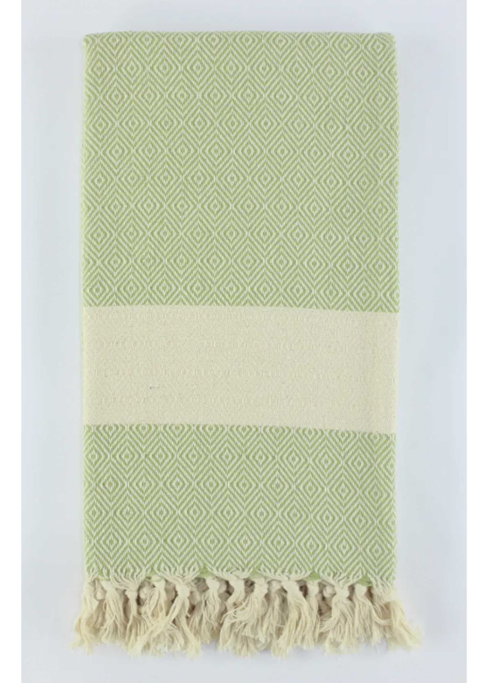 Turkish Linens & Towels Turkish Cotton Towel -  Herringbone Pistachio green