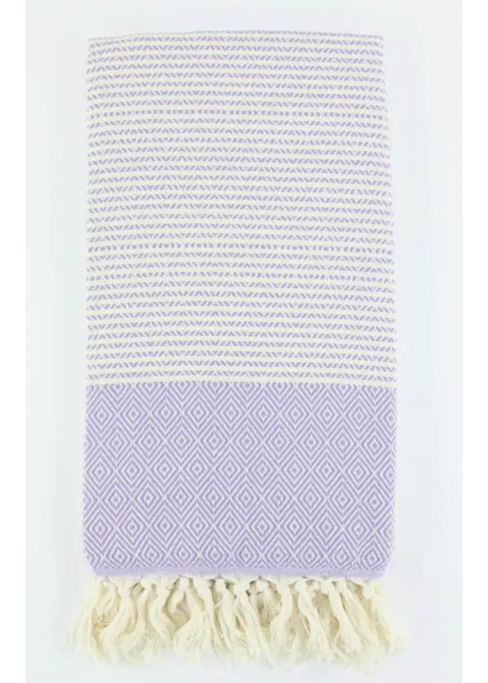 Turkish Linens & Towels Turkish Cotton Towel -  Striped Diamond Lilac