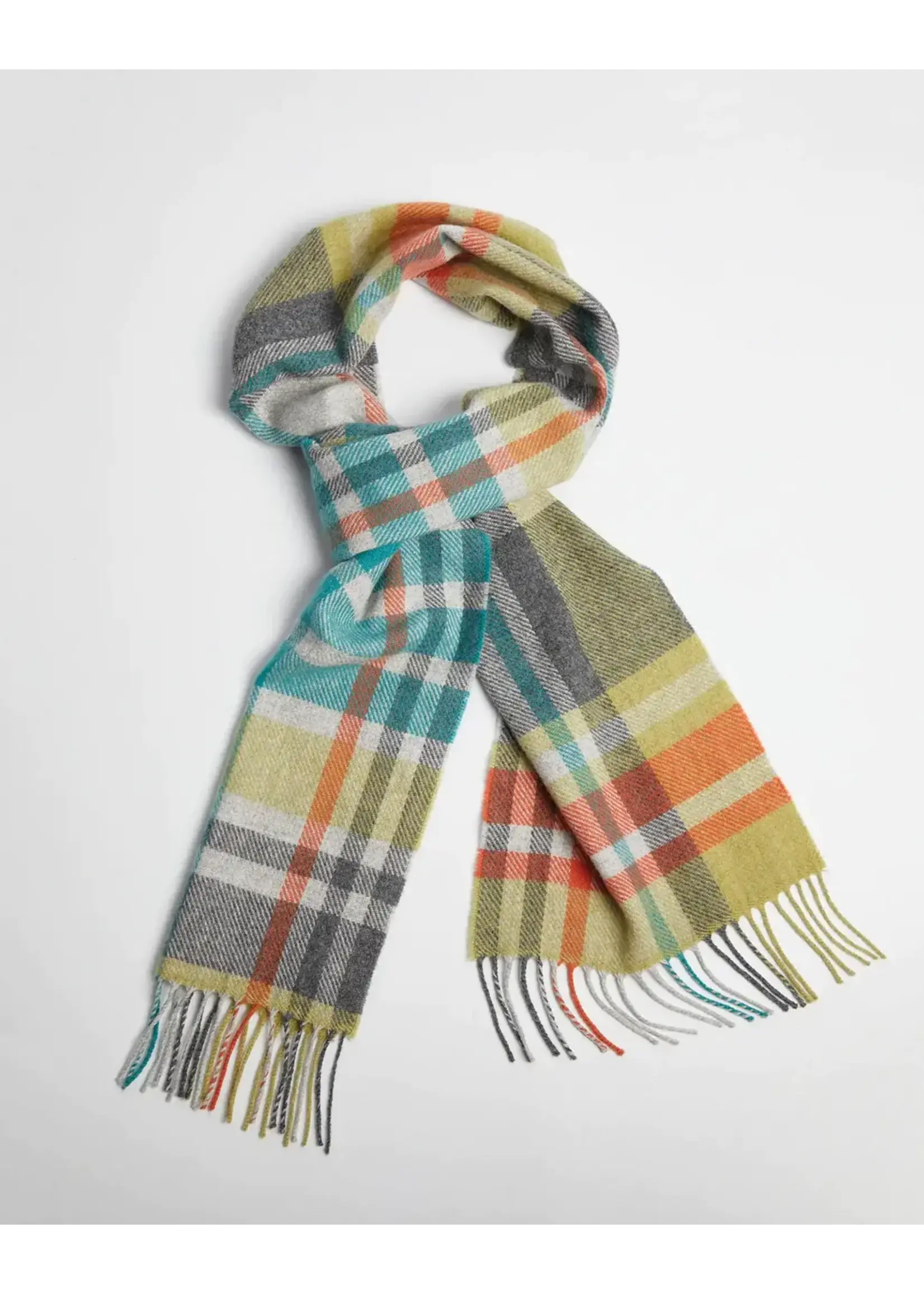 Foxford Mills Foxford Scarf Giant - Brights Border Check Lambswool