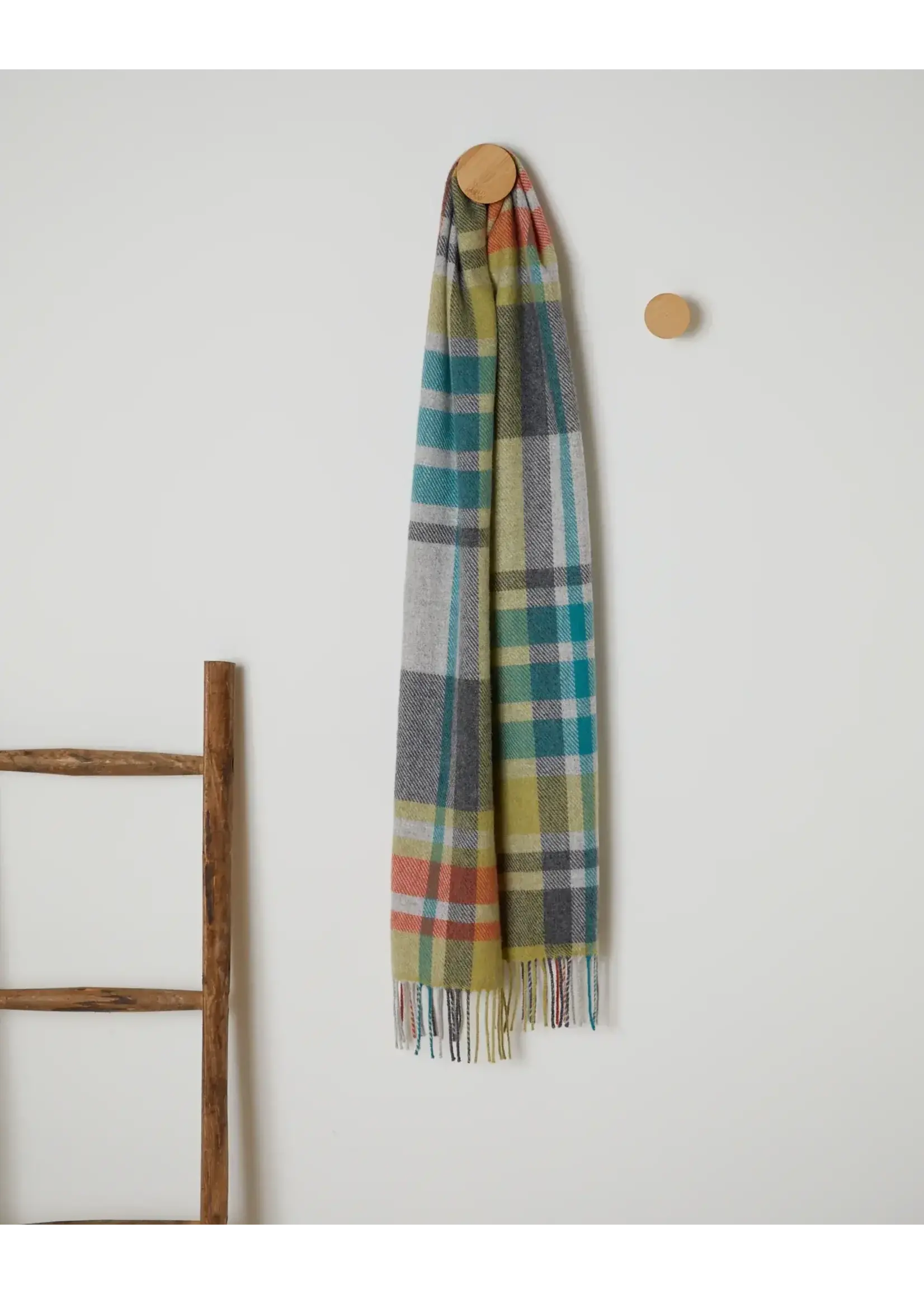 Foxford Mills Foxford Scarf Giant - Brights Border Check Lambswool