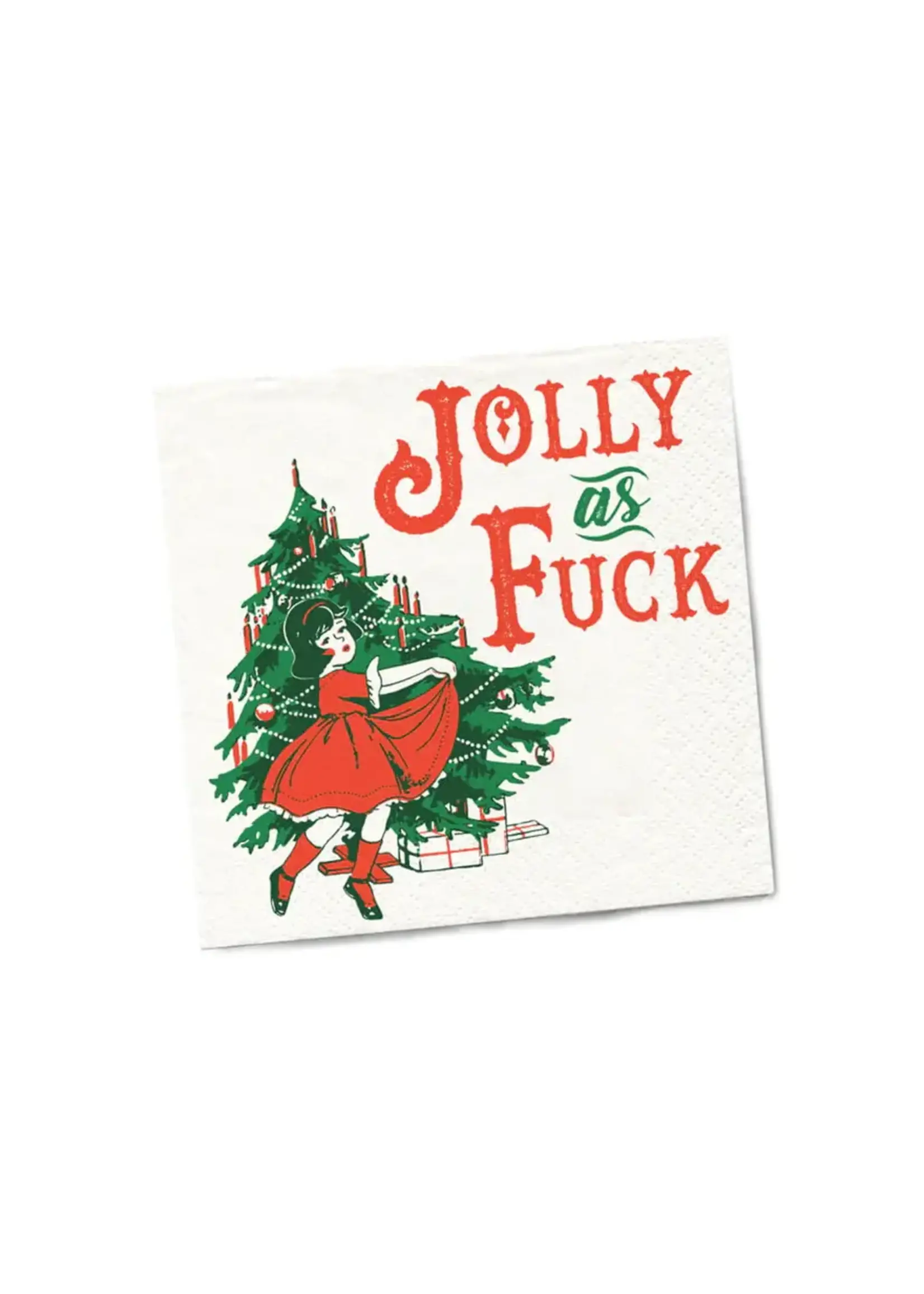 Twisted Wares Jolly As Fuck - Christmas Napkins