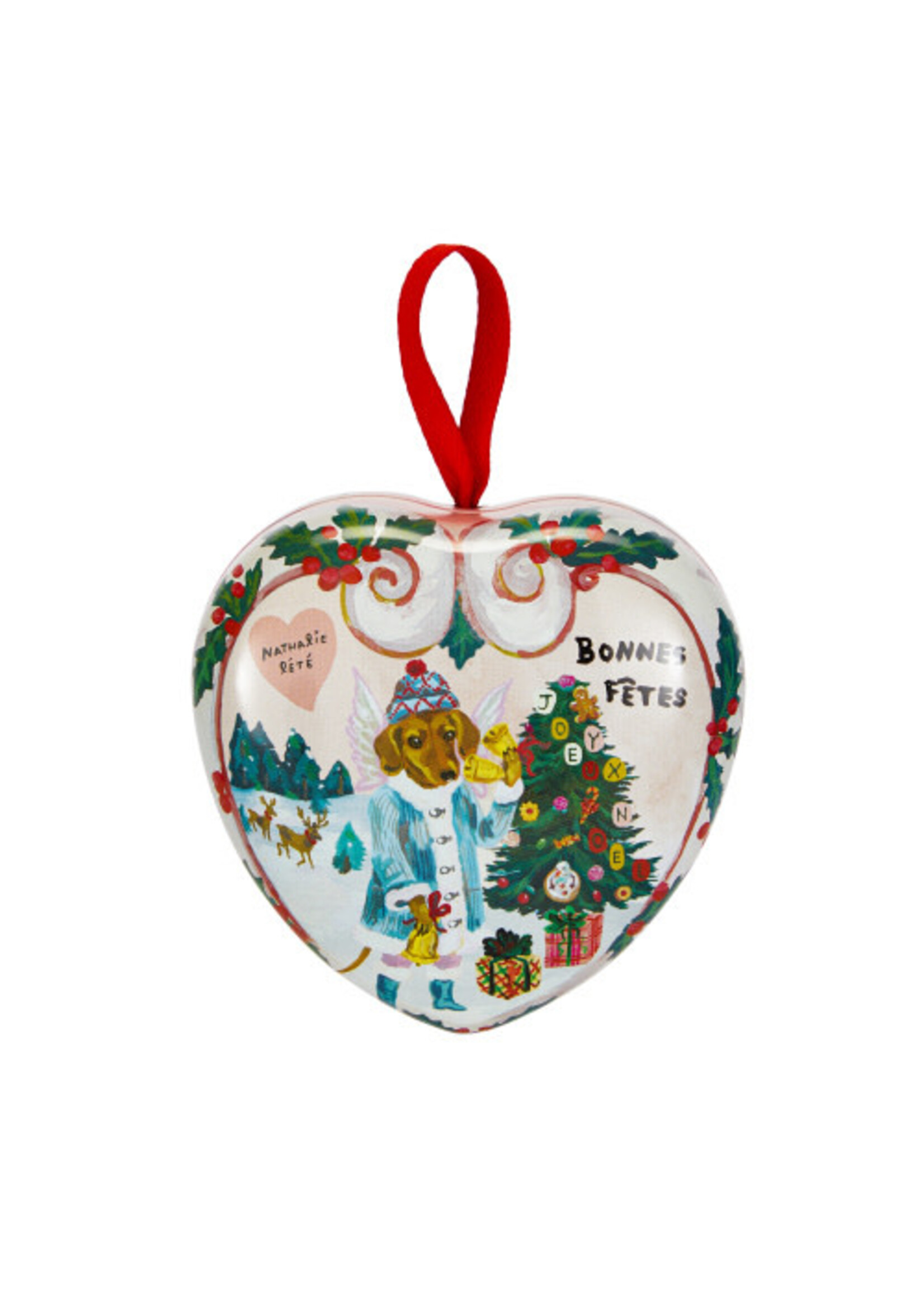 Heathcote & Ivory Ltd. Canada Nathalie Lete Christmas Scented Soap In Heart Shaped Tin 90g