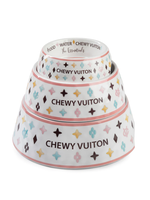 Haute Diggety Dog White Chewy Vuitton Bowl - Sm.