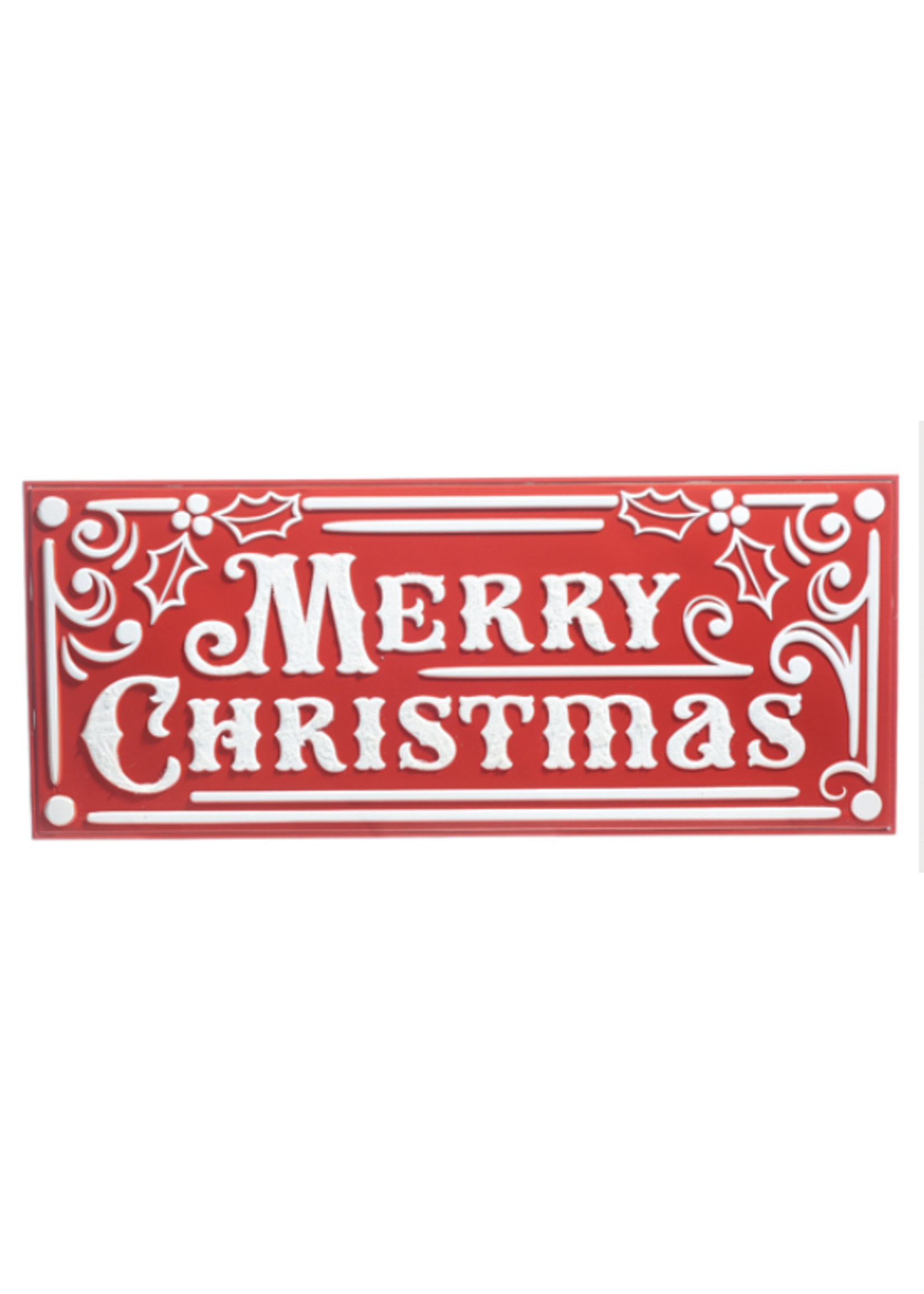 Razz Imports Merry Christmas Metal Embossed Sign 28"
