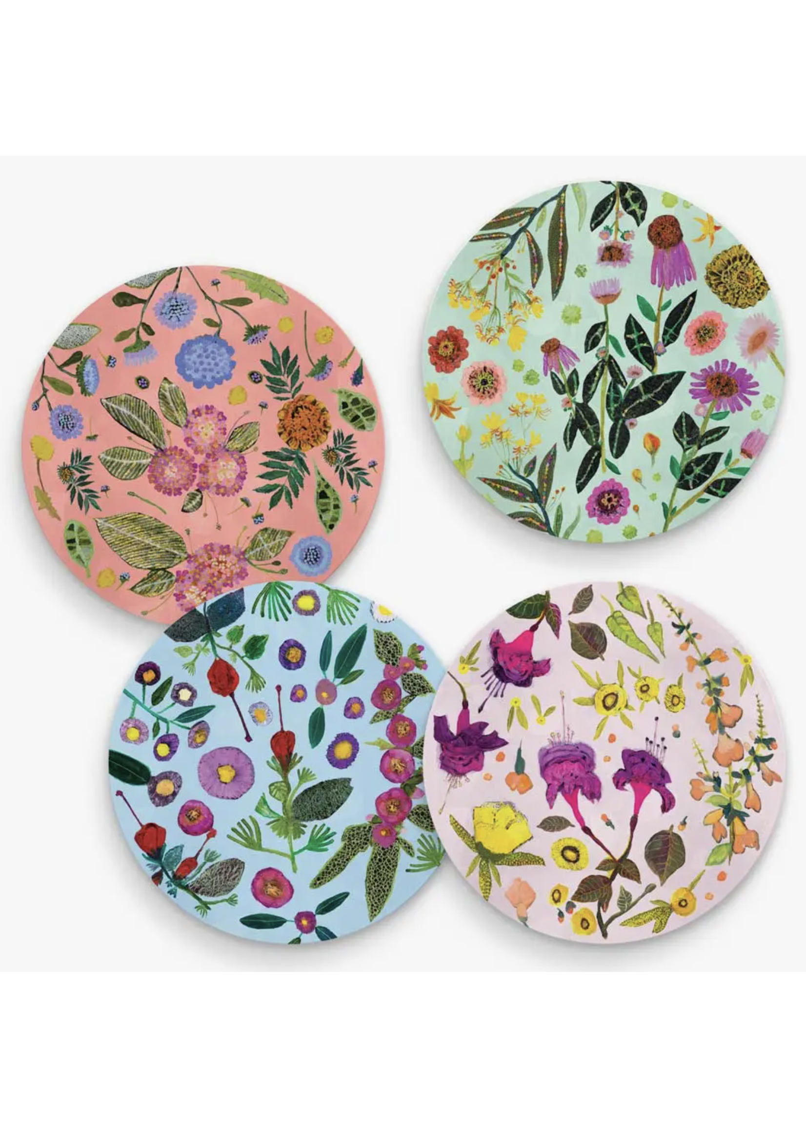 Greenbox Art Greenbox Ceramic Coasters - Wildflowers summer - mixed