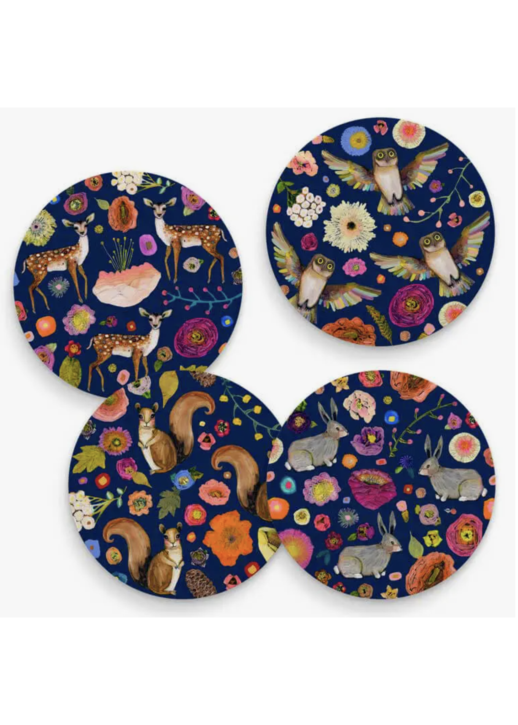 Greenbox Art Greenbox Ceramic Coasters - Into the Woods - mixed