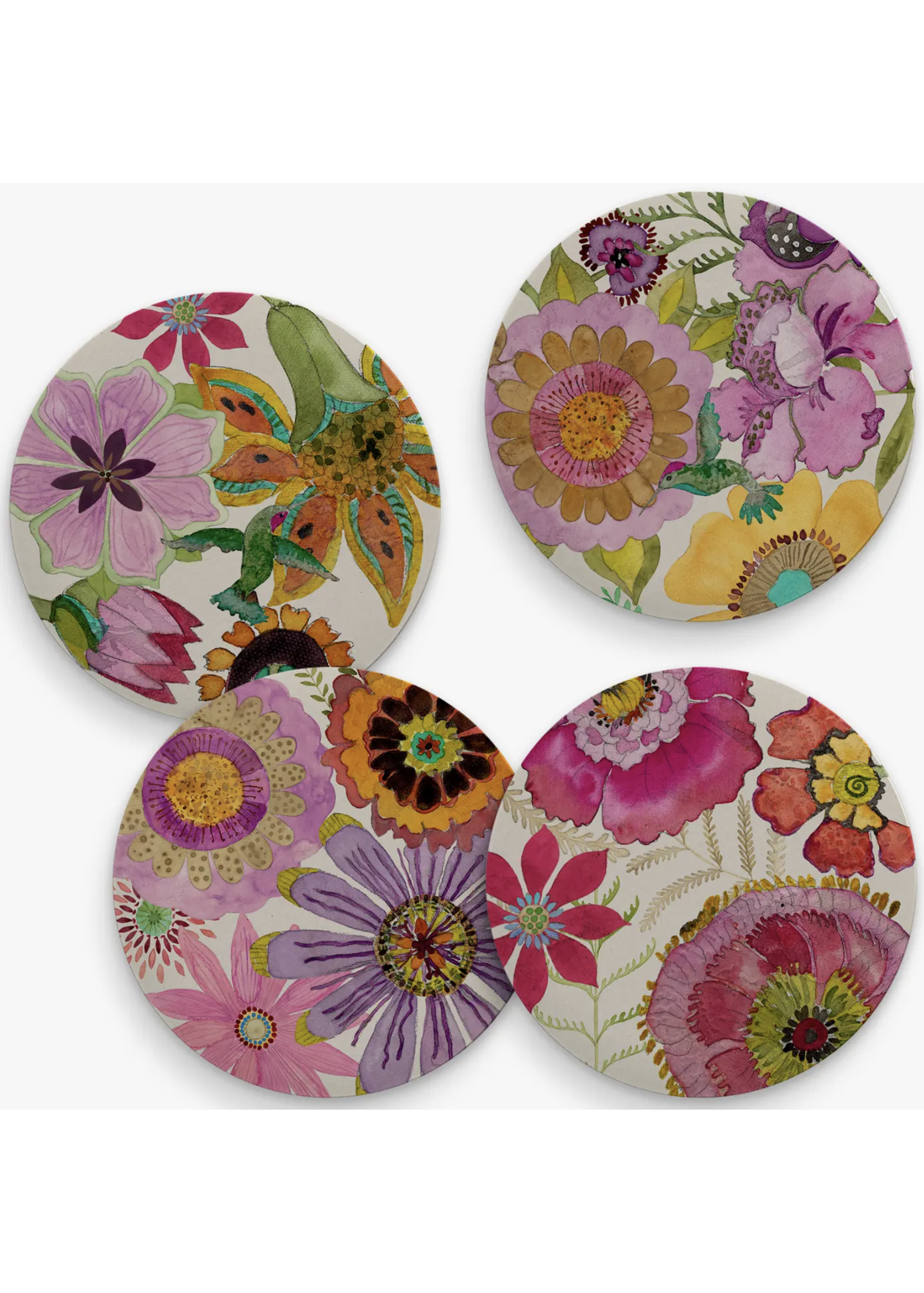 Greenbox Art Greenbox Ceramic Coasters - Wall Flowers - mixed