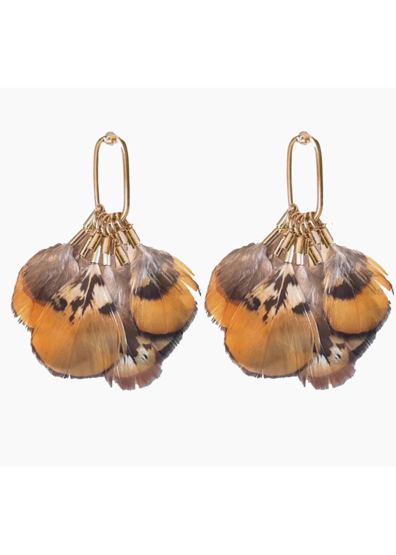 St, Armands of Sarasota Quail Feather Tassel earrings