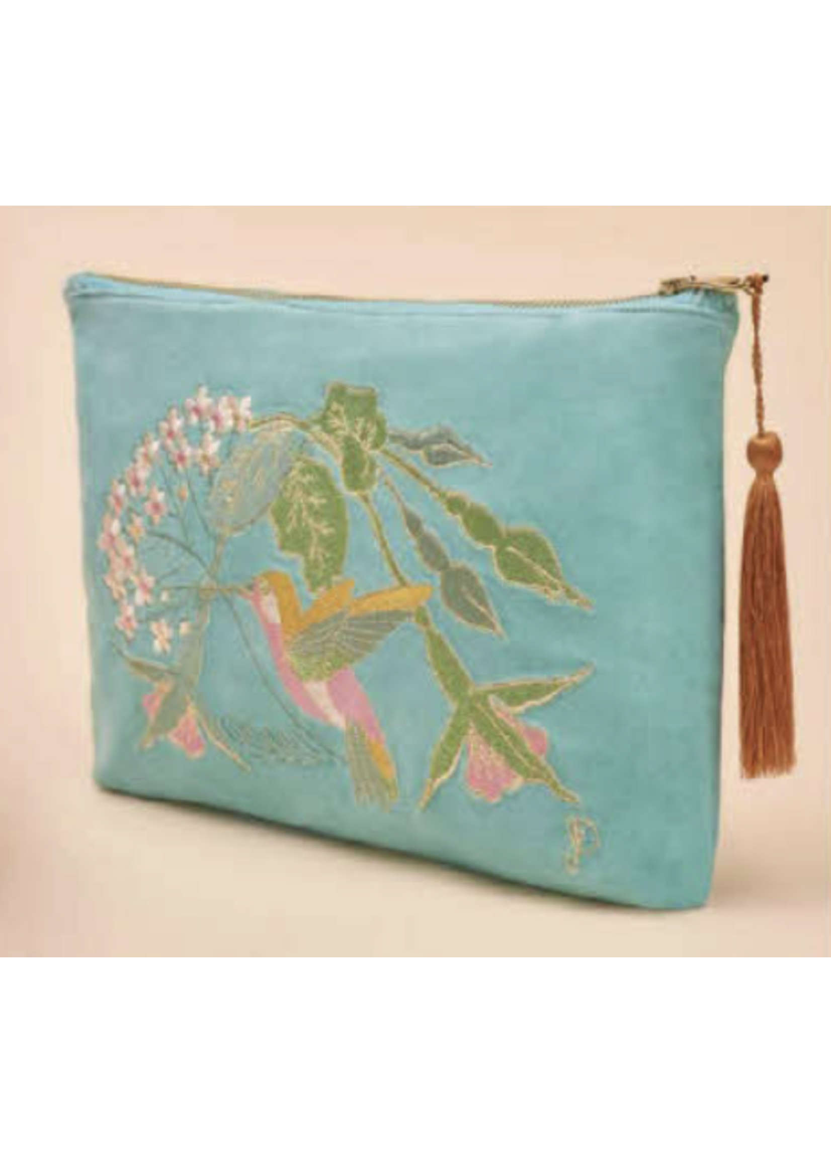 Powder UK Hummingbird Large Velvet Zip Bag