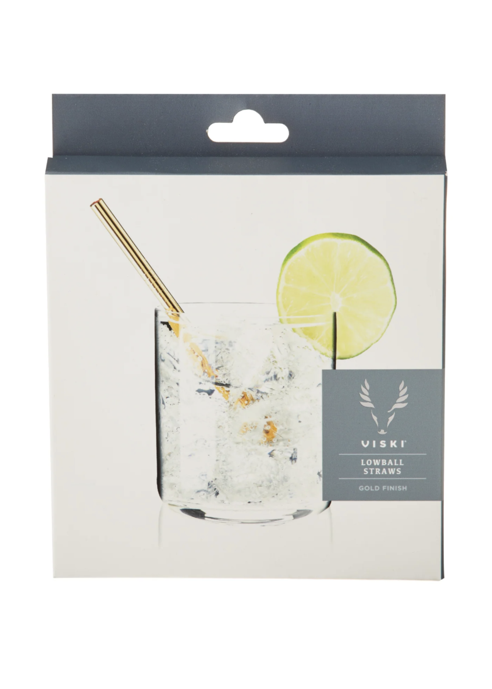 Viski Viski stainless & gold-plated lowball straws