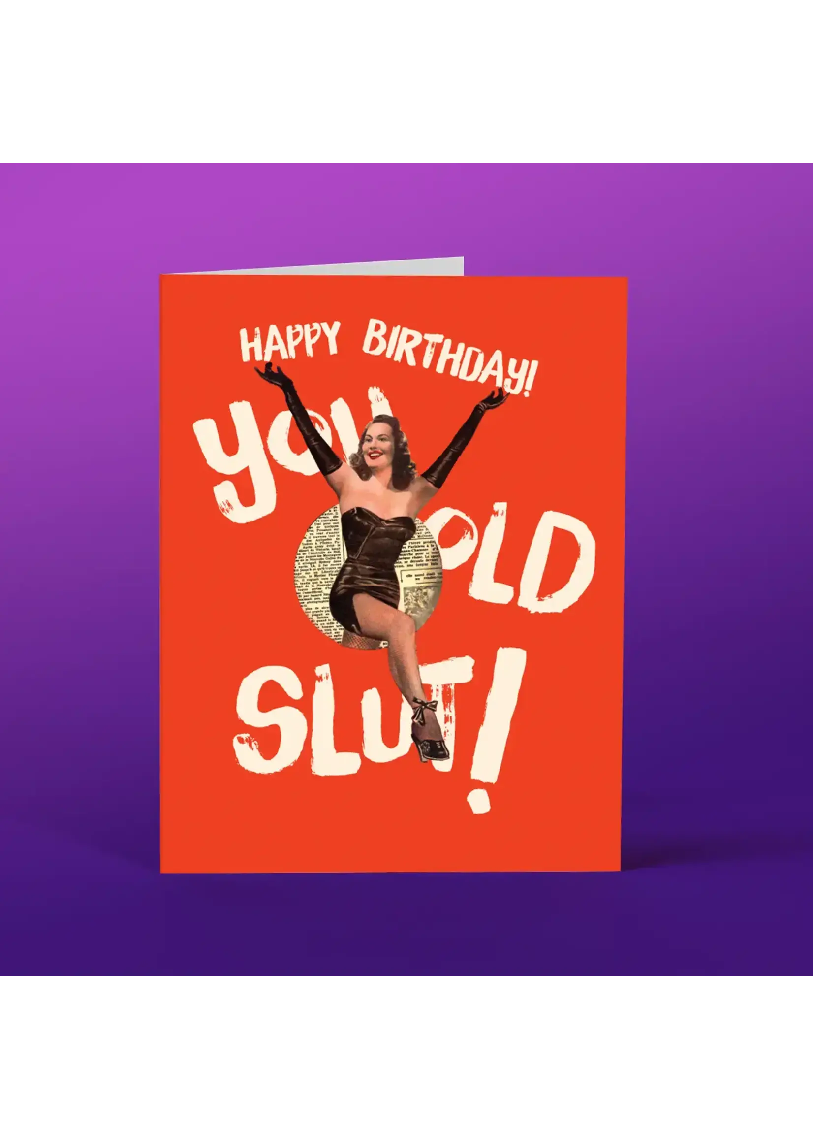 Offensively Delightful Happy Birthday You Old Slut Card