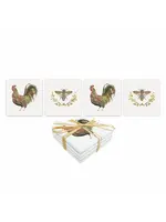 Paper Products Design Dolomite Coaster Set - Provencal Rooster & Bee - set of 4