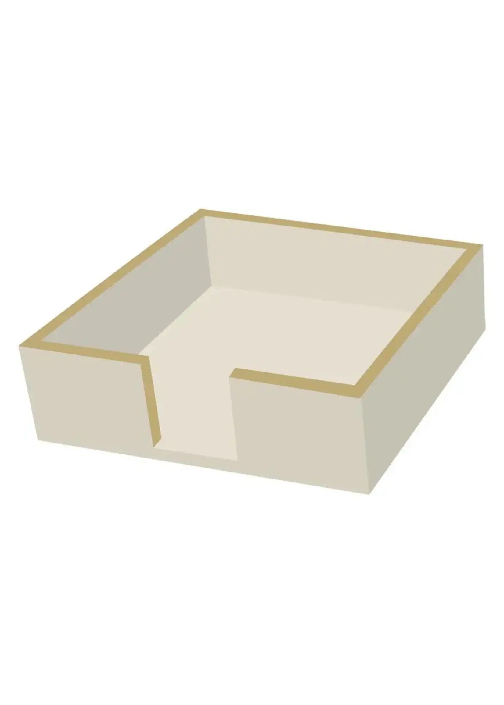 Paper Products Design Beverage Napkin Caddy Wood White/Taupe