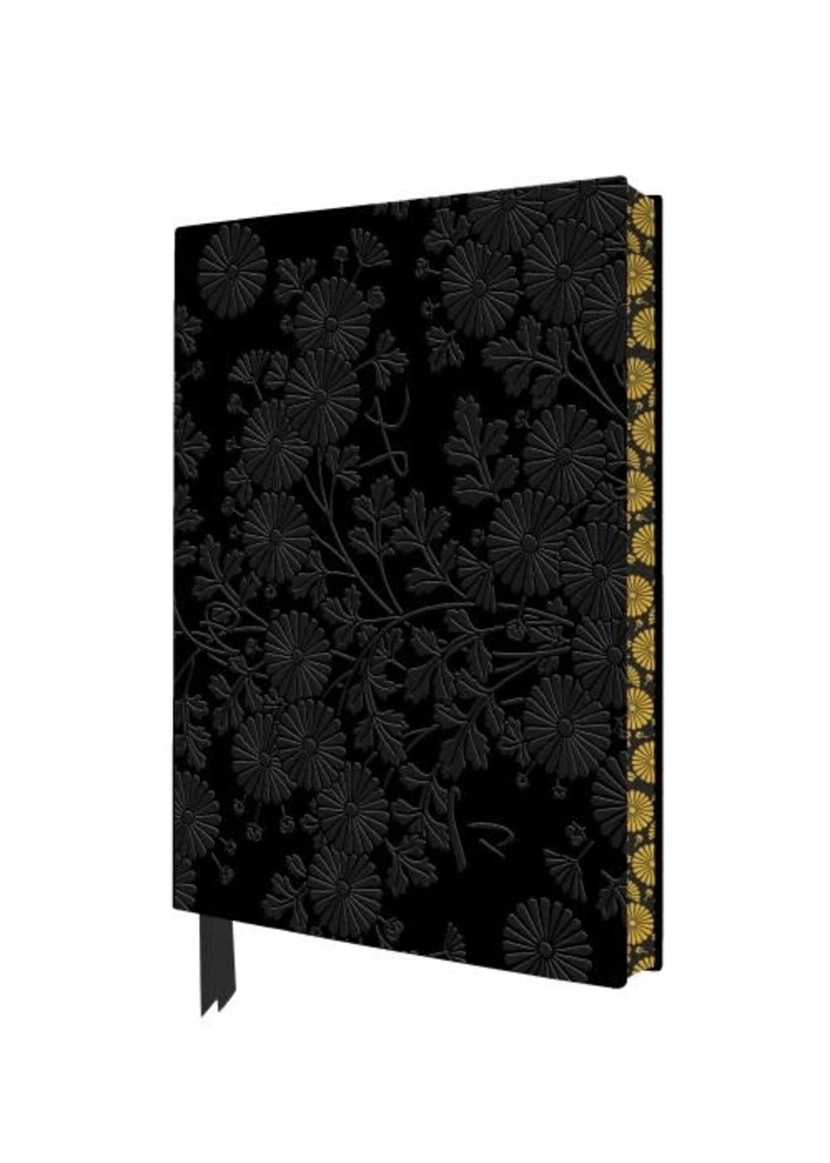 Texas Bookman Artisan  Journal - Black Chrysanthemums Faux Leather