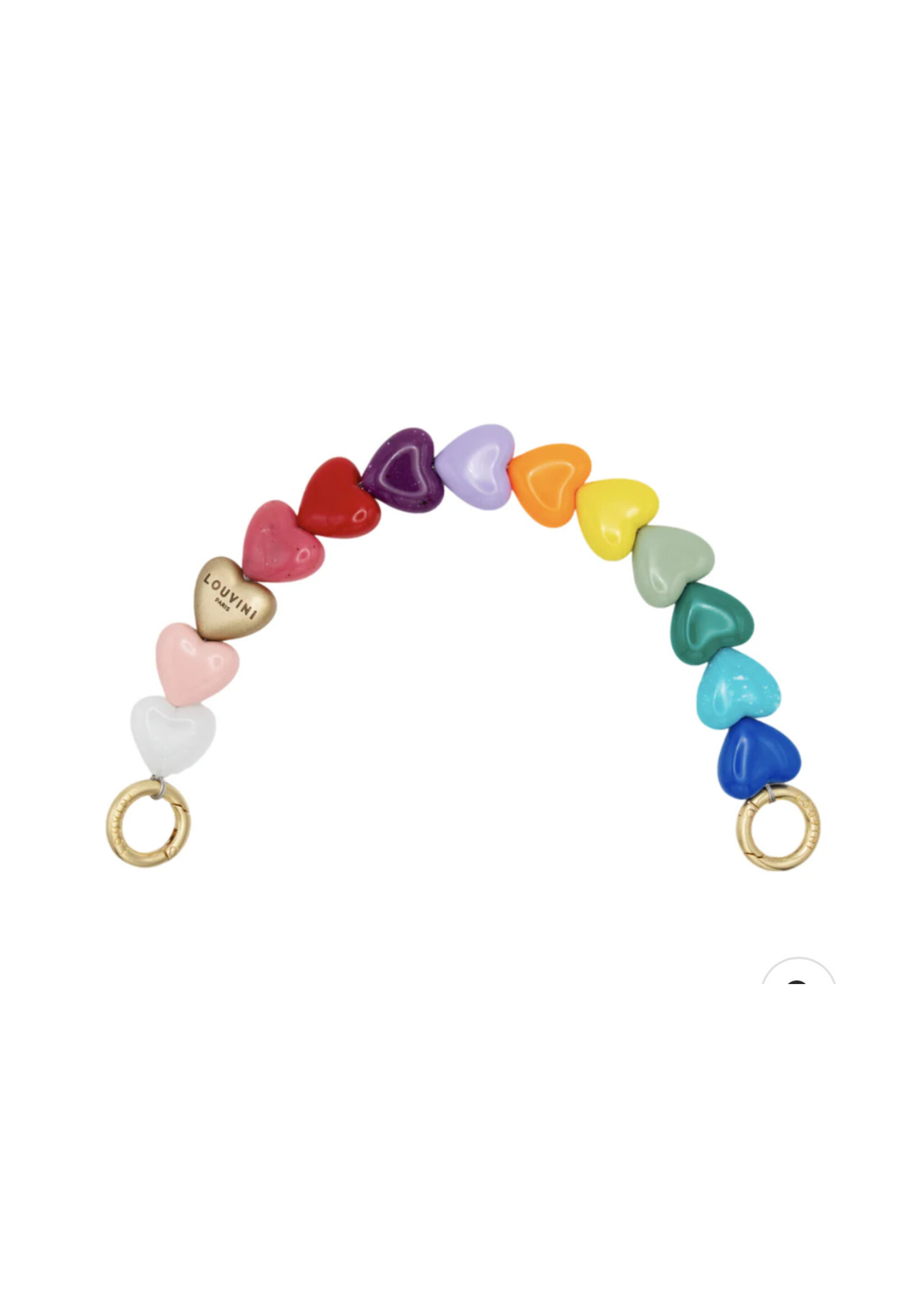Louvini Paris Petit Rainbow Heart Wristlet