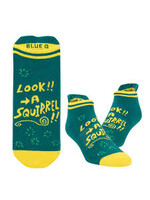 Blue Q Look! A squirrel! Sneaker Socks