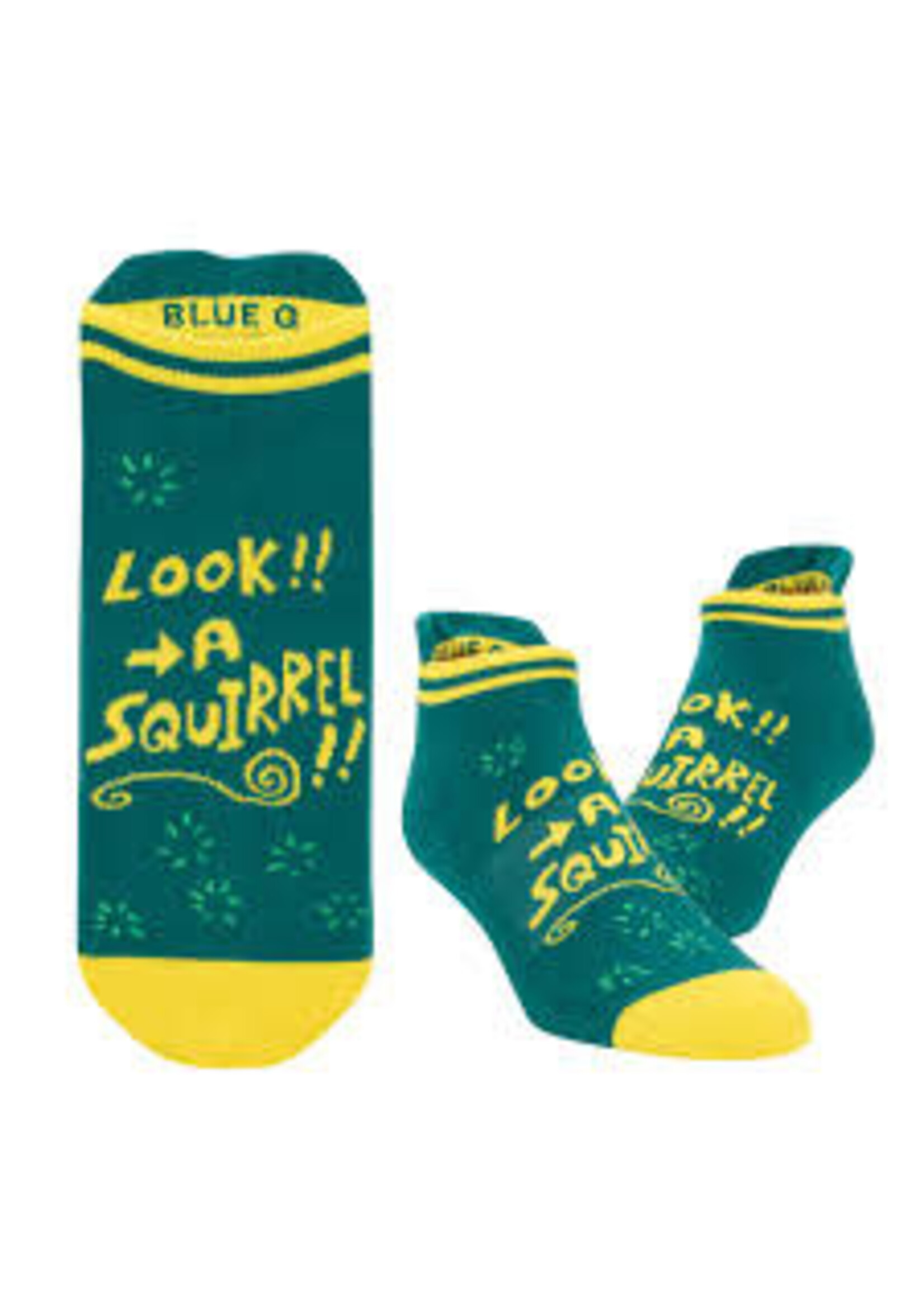 Blue Q Look! A squirrel! Sneaker Socks