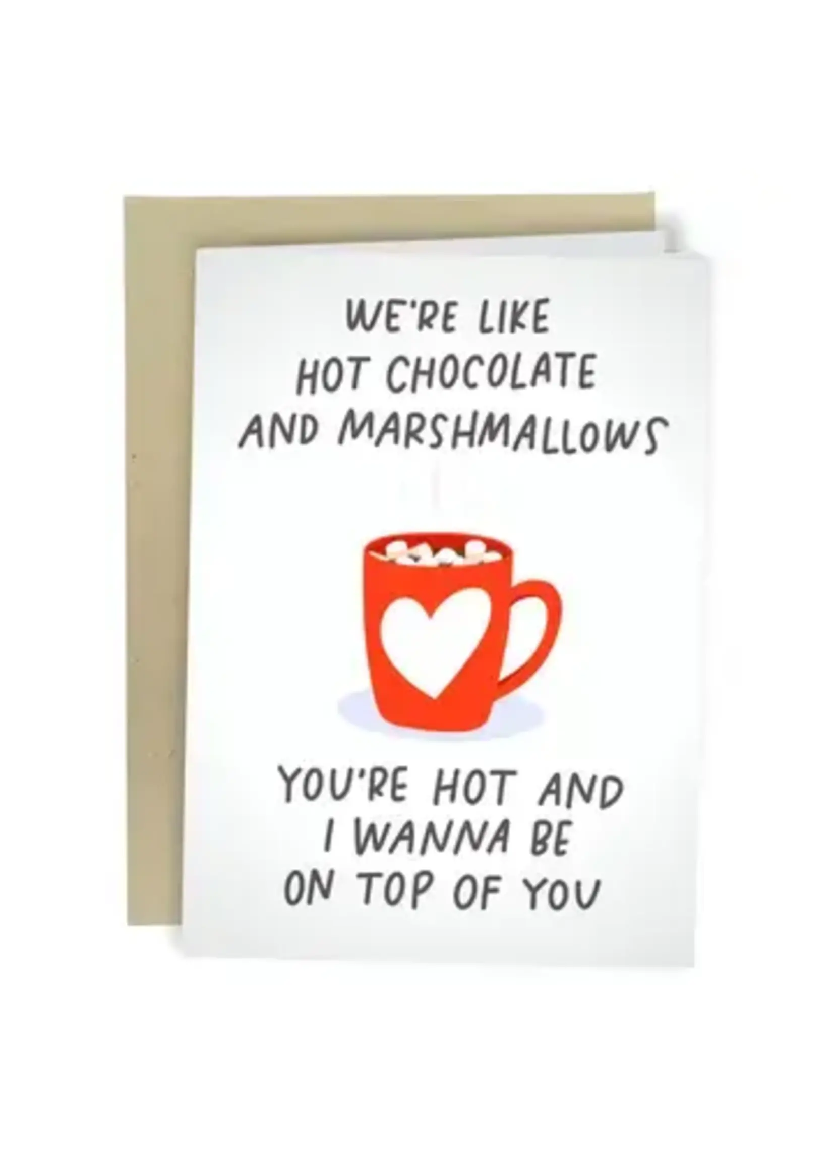 Sleazy Greetings Hot Chocolate and Marshmallows Card