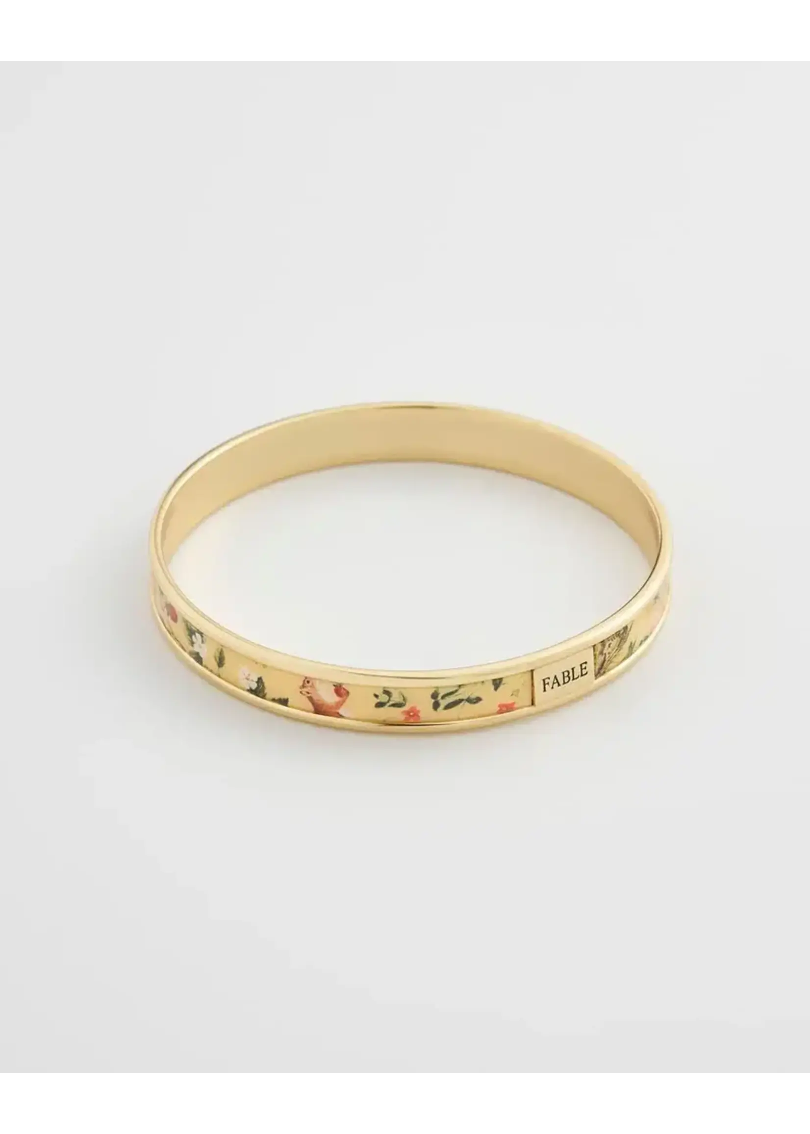 Fable England Fable Meadow Creatures Printed Bangle - Yellow