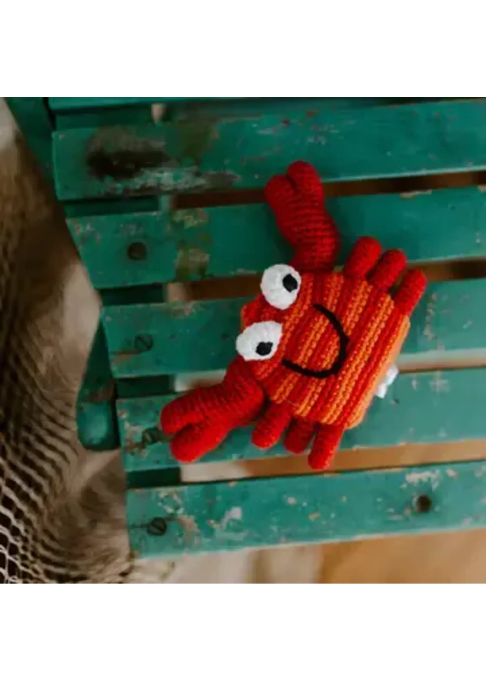 Pebble Crochet Crab Toy Rattle - Red
