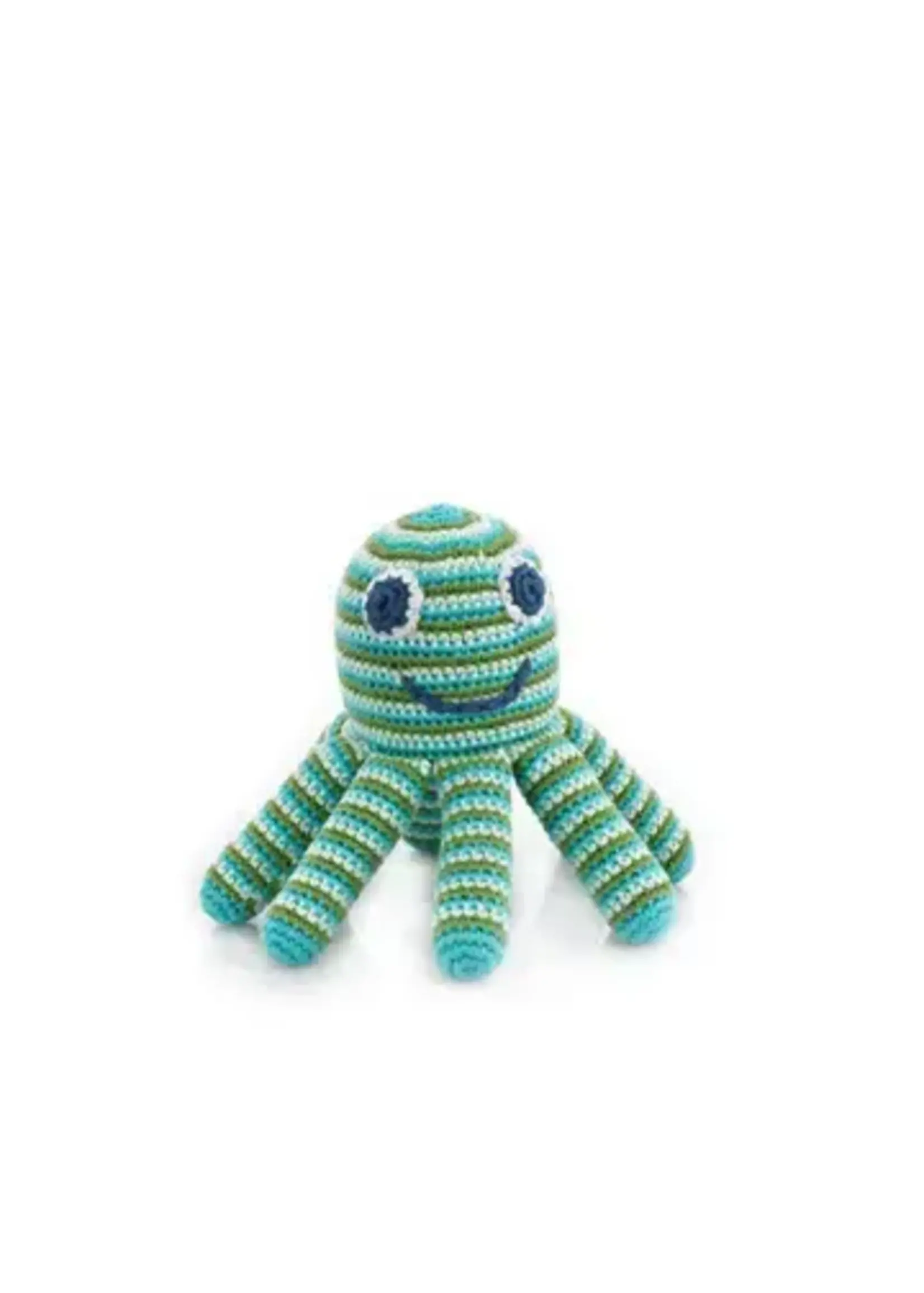 Pebble Crochet Octopus Rattle - Green