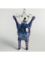 Dandarah Blown Glass Ornament - Bear Blue