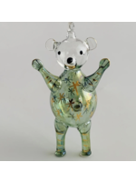 Dandarah Blown Glass Ornament - Bear Green