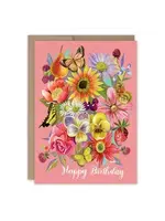 Biely & Shoaf Peach Bouquet Birthday card
