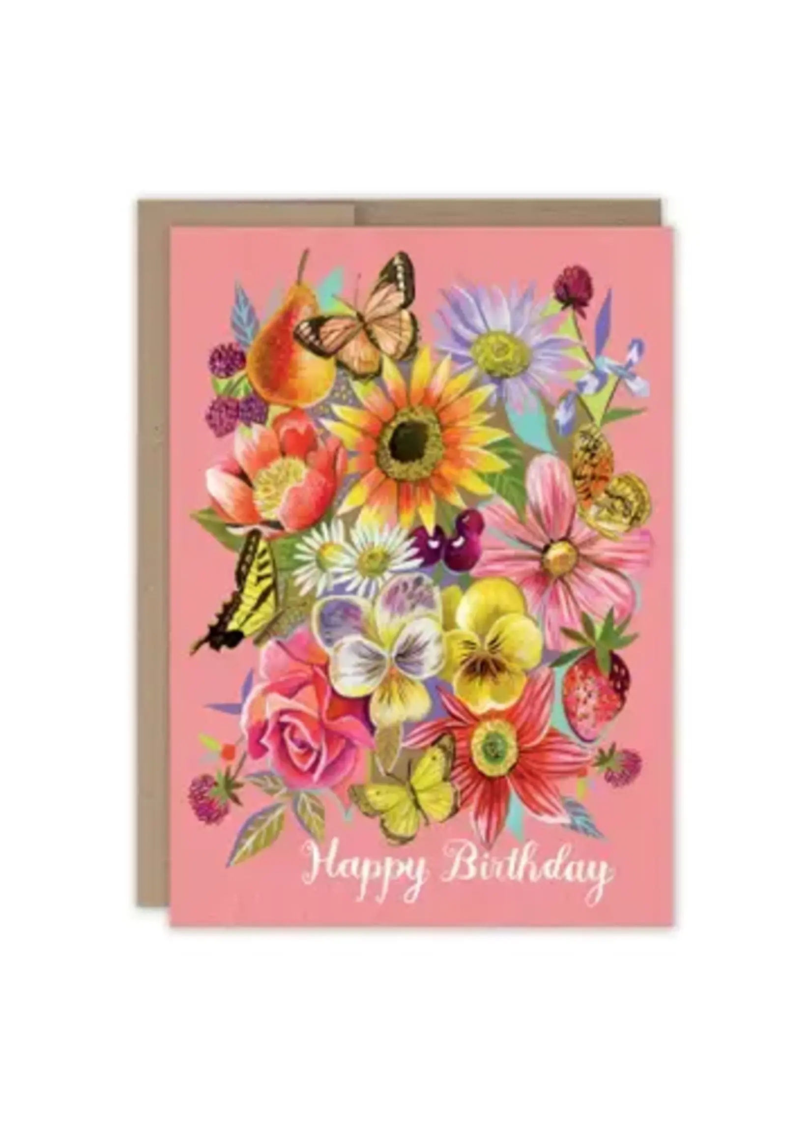 Biely & Shoaf Peach Bouquet Birthday card