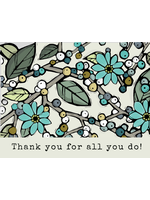 Newfolk & Cabin Turquoise  Floral Thank You Card