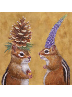 Paper Products Design Chipmunk Courtship Beverage /Cocktail Napkin