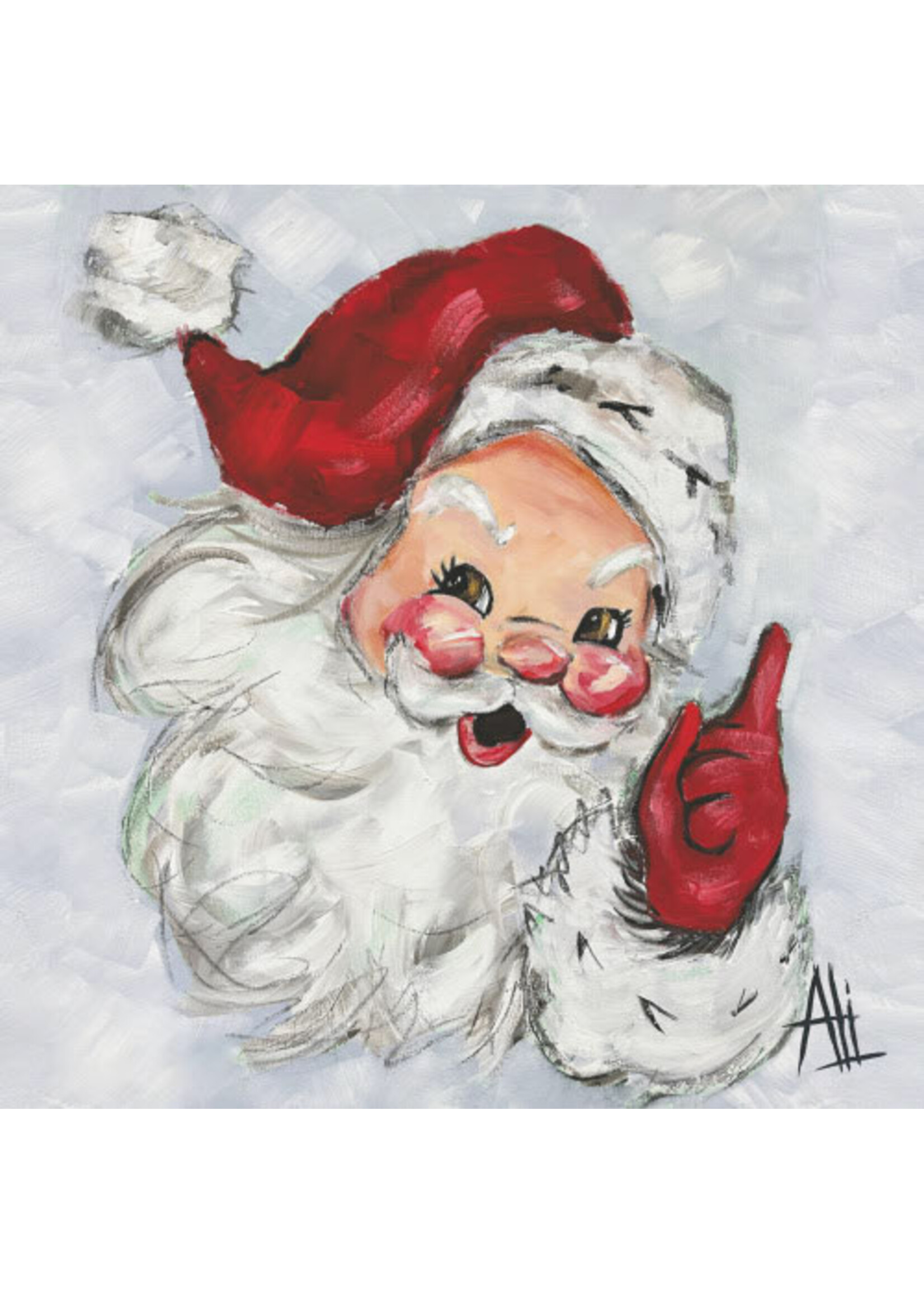 Paper Products Design Jolly St. Nick Beverage/Cocktail Napkin