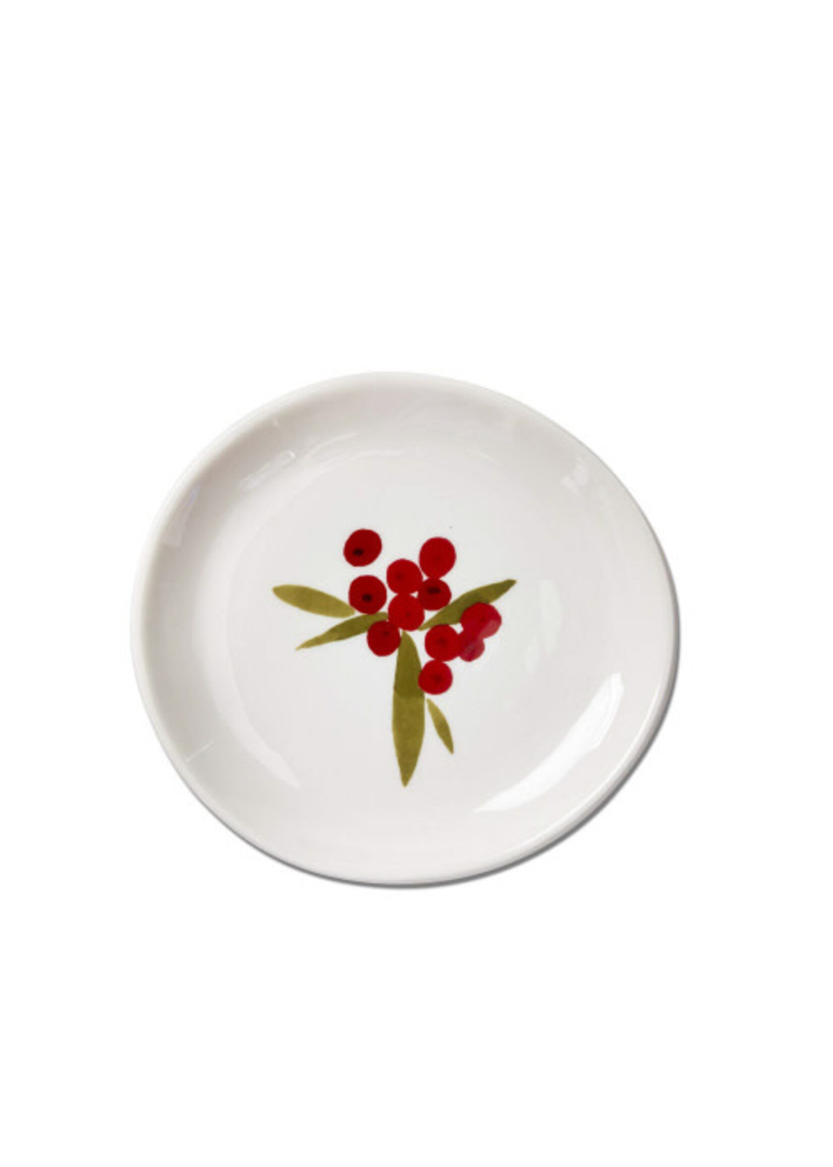 Tag Sprig Appetizer Plate Red
