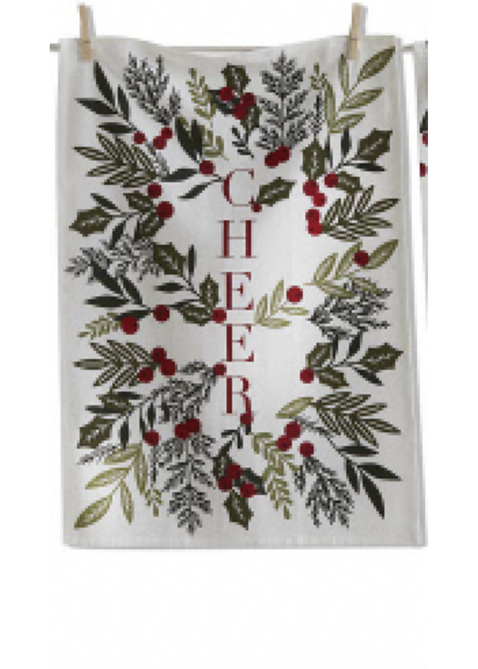 Tag Sprig Dish/Tea Towel - Cheer