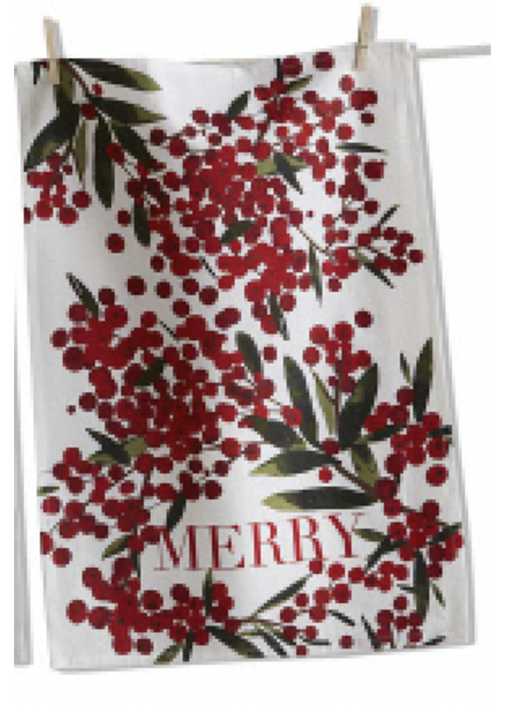 Tag Sprig Dish/Tea Towel - Merry