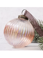 Bollywood 4" Rose Ribbed Glass Bauble Extra Large