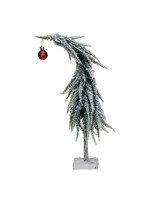 Creative Co-Op Faux Evergreen Tree with Red Ball   (8.5L,4.75W,17.75H) (Grinch)
