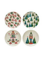 Creative Co-Op Holiday Stoneware Plate 6"Round -