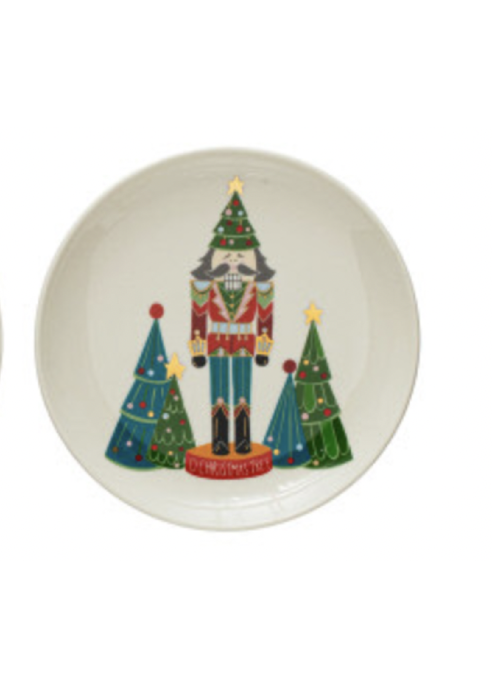 Creative Co-Op Holiday Stoneware Plate 6"Round -