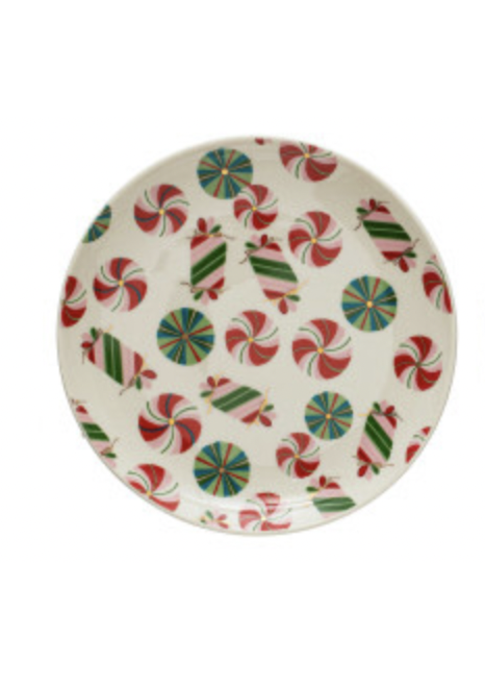 Creative Co-Op Holiday Stoneware Plate 6"Round -