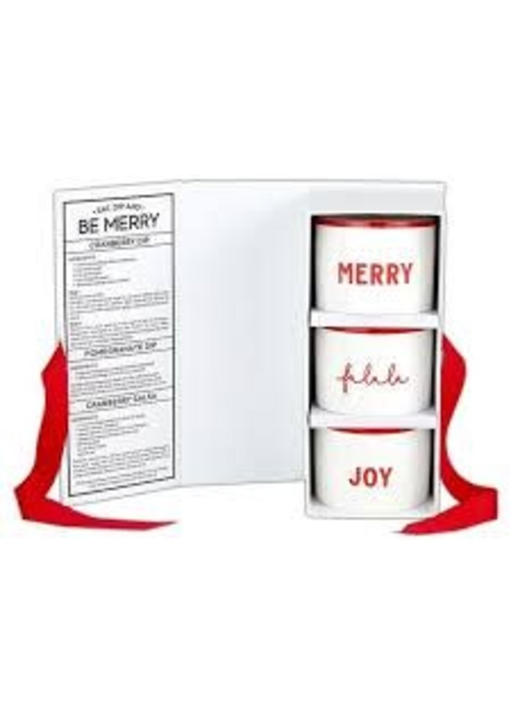 Creative Brands Eat Dip & Be Merry  - Holiday Dip Bowls Book Box