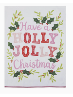 Peking Handicraft Holly Jolly Pompom Tea Towel