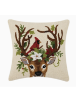 Peking Handicraft Reindeer & Cardinal Hook Pillow