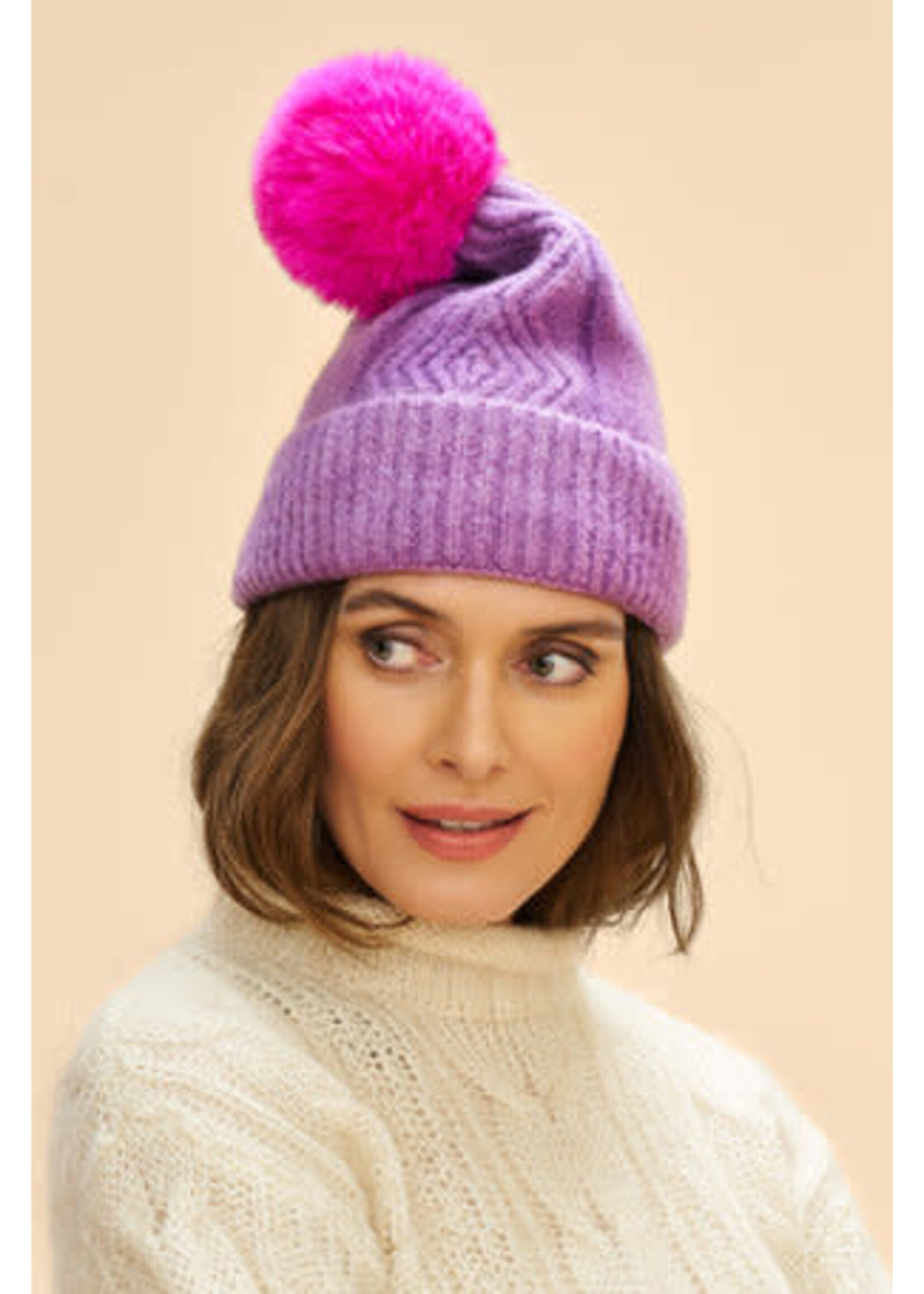 Powder UK Powder  Ingrid Bobble Hat - Grape