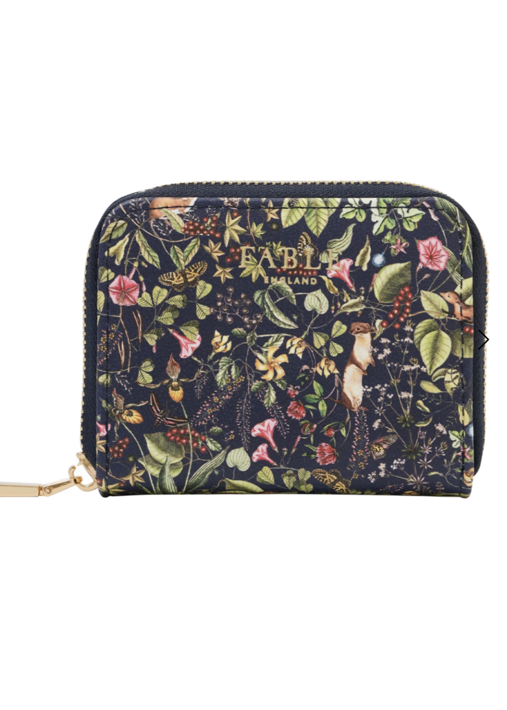 Fable England Wolf Garden Navy zip wallet