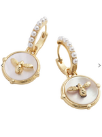 Fable England Fable Honey Bee & Pearl Earrings